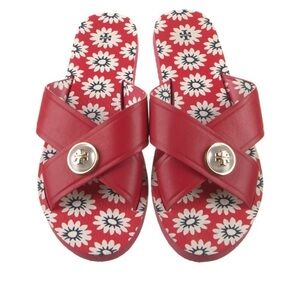 Tory Burch Melody Criss Cross Leather Sandals Sz 9